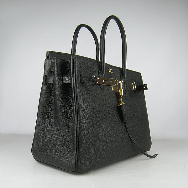 High Quality Fake Hermes Birkin 35CM Togo Leather Bag Black 6089 - Click Image to Close